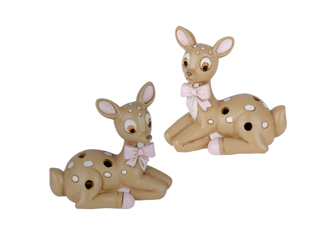 Etm Tender Deer LED Pink Resin H 9 cm 2 Models