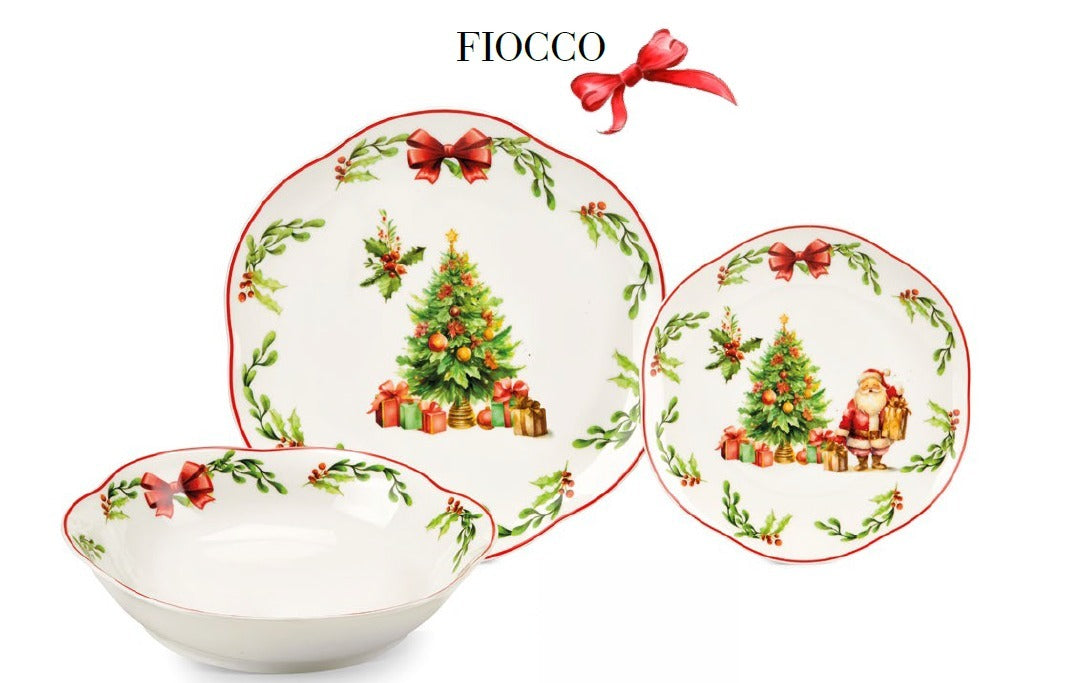 fade fade agrifoglio set tavola di natale 18 pz porcellana multicolor ean 8016175589969