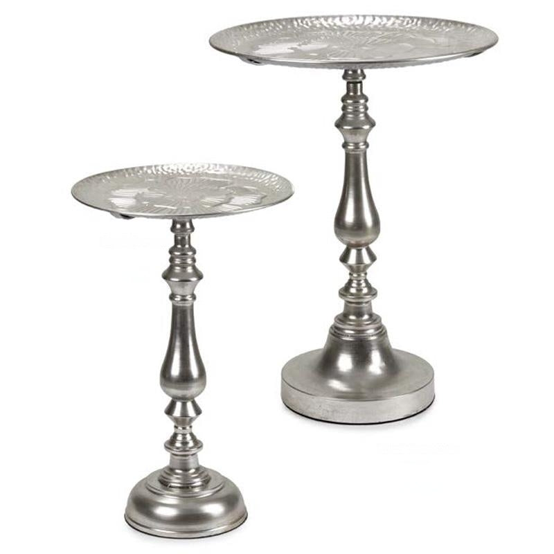 fade fade set 2 tavolini layla in metallo argento 55 x 73 cm 42 x 66 cm tavolini moderni da salotto ean 8016175583240
