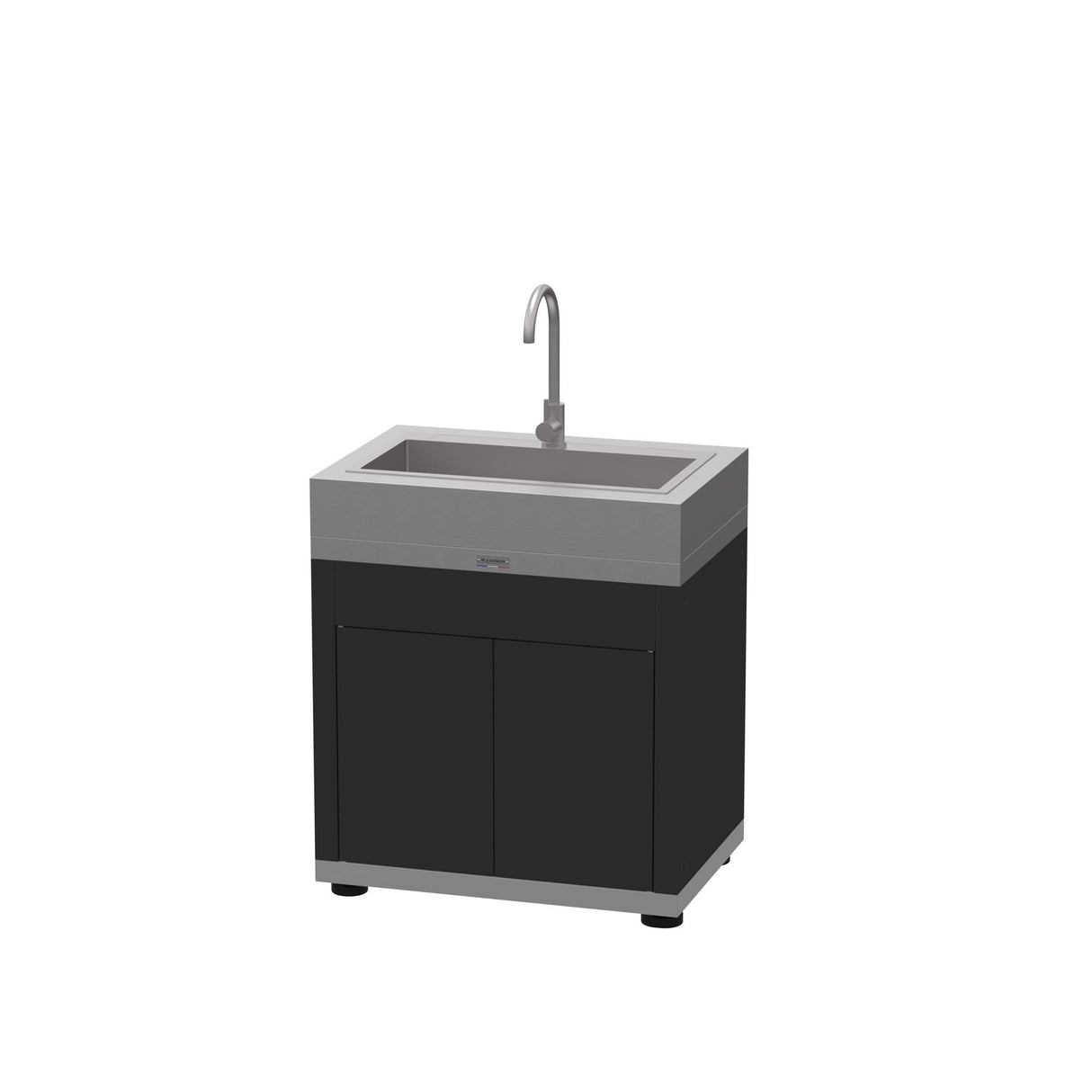 le marquier le marquier mobile cucina con lavabo e miscelatore integrato 80 x 55 cm nero inox top in acciaio inox ean 3339380165809
