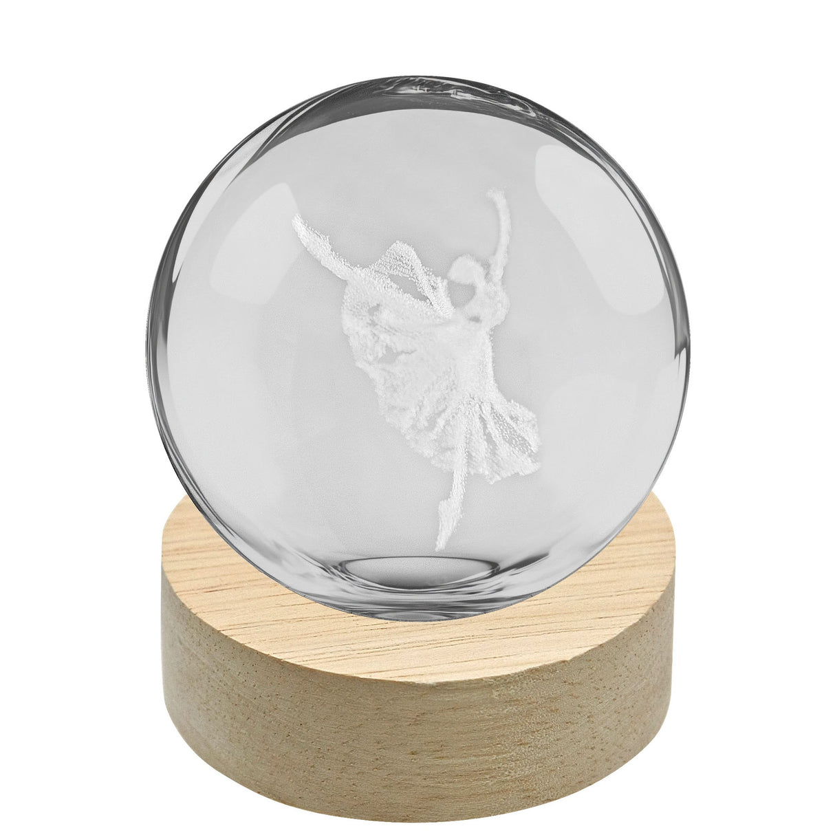 linea due elle linea due elle lumetto a sfera ballerina con base in legno d 6 cm h 8 cm bomboniera lampada decorativa elegante ean 8033551046502