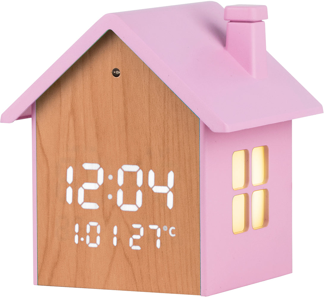 lowell lowell orologio casetta sveglia digitale a led 9 x 10 x 75 cm rosa ean 8008457711410