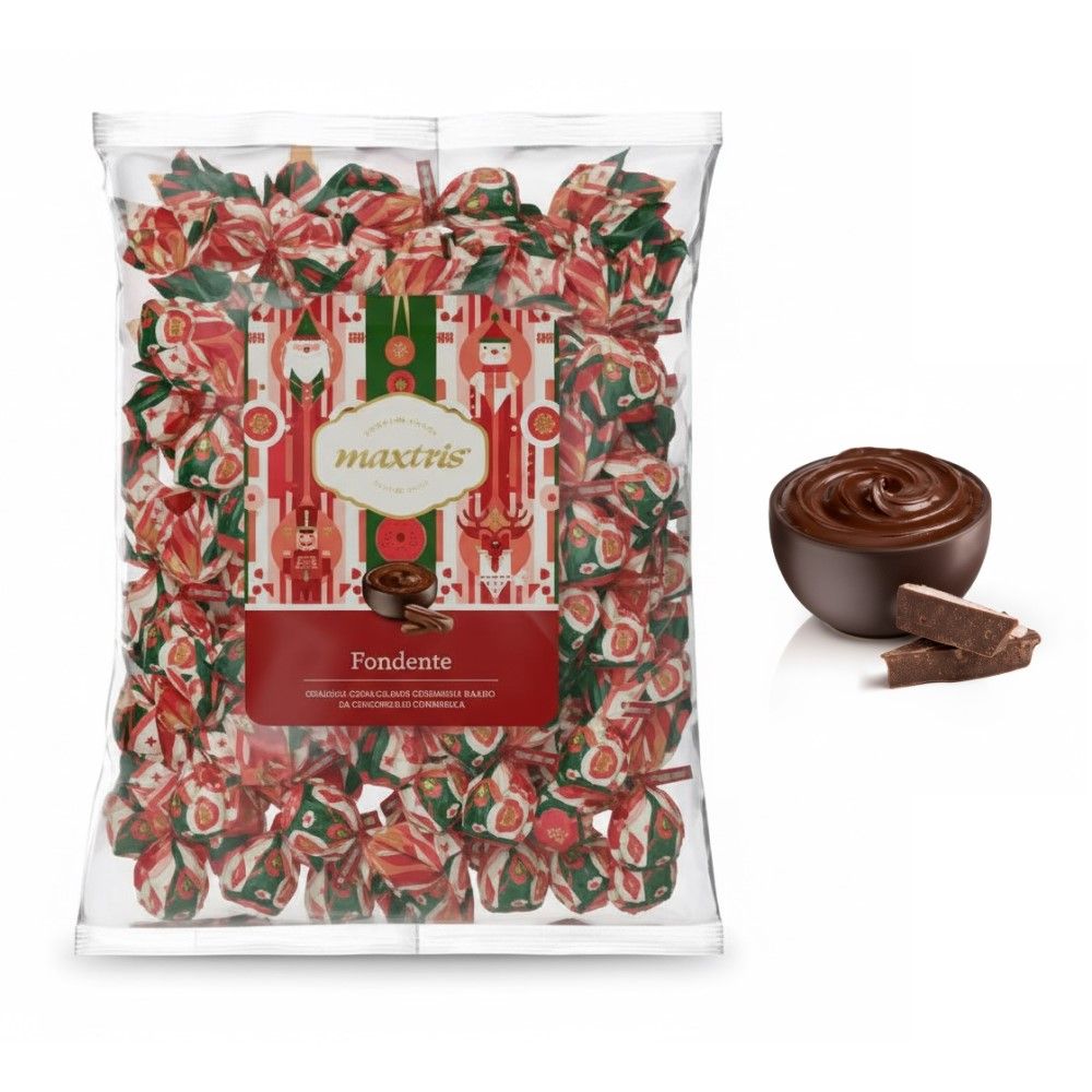maxtris maxtris christmas boule cioccolattini natale cioccolato fondente busta 1 kg ean 8022470877106