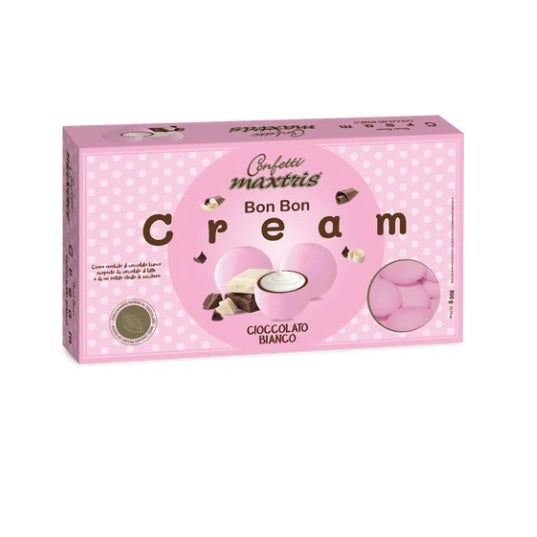 maxtris maxtris confetti bon bon cream cioccolato bianco rosa 900 gr ean 8022470864922