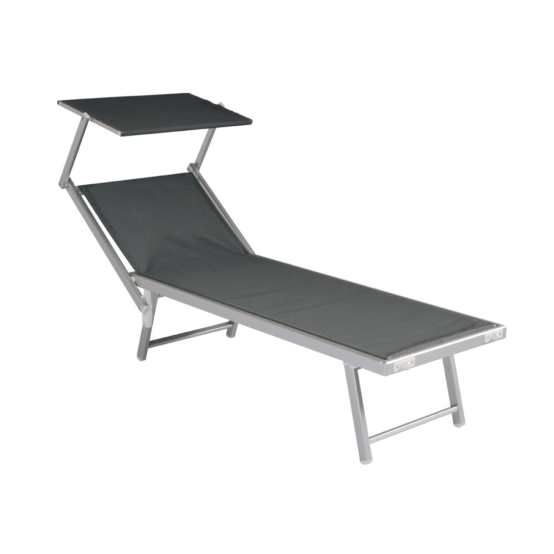moia greenwood moia greenwood lettino mare con tettuccio in alluminio e textilene grigio lettino spiaggia regolabile design resistente ean 8013054825026