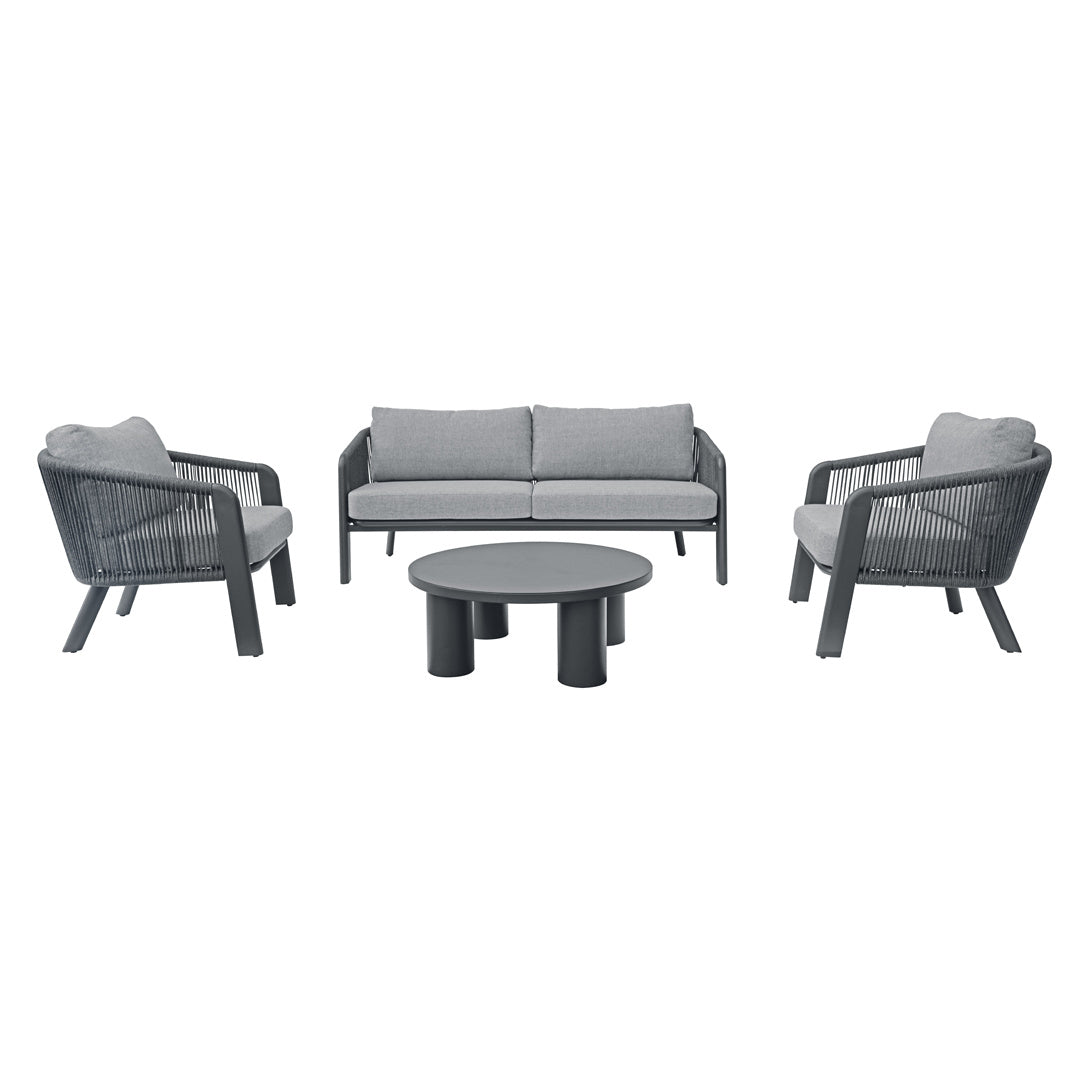 moia greenwood moia greenwood set salottino santa cruz in alluminio antracite e corda grigia 2 poltrone divano 2 posti e tavolino ean 8013054838279