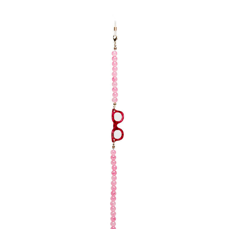 okkia okkia collana bijoux con palline in vetro per occhiali e mascherina colore rose quartz ean 8056211376054