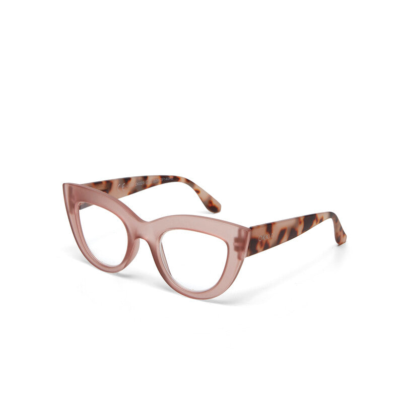 okkia okkia occhiale da lettura mod claudia premontato gatto soft touch pink havana diottrie 1 50 ean 8055773193024