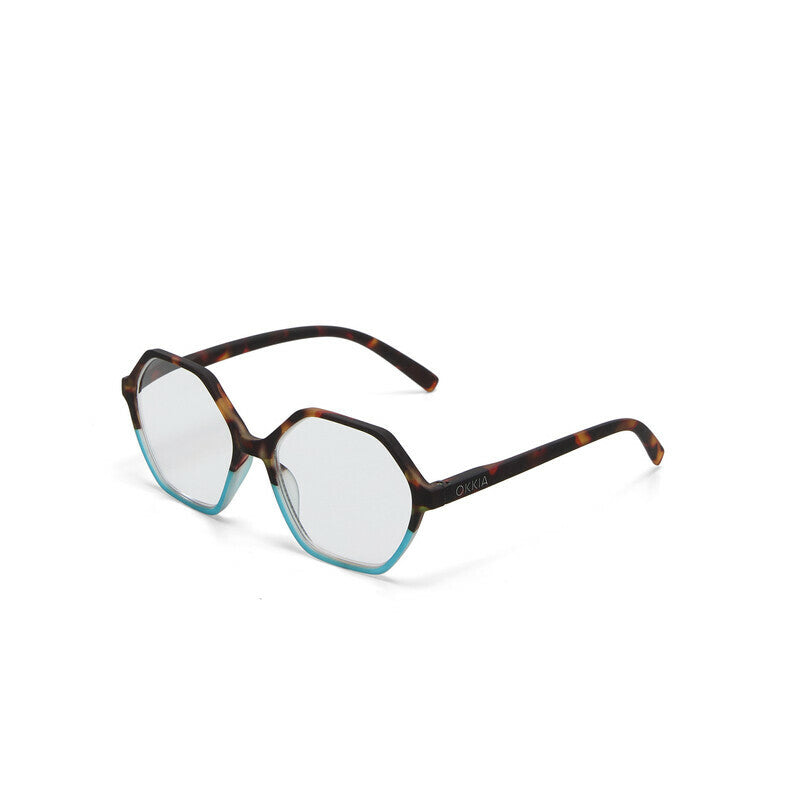 okkia okkia occhiale da lettura mod valencia premontato soft touch spring anti luce blu havana blue diottrie 1 50 ean 8056211374616