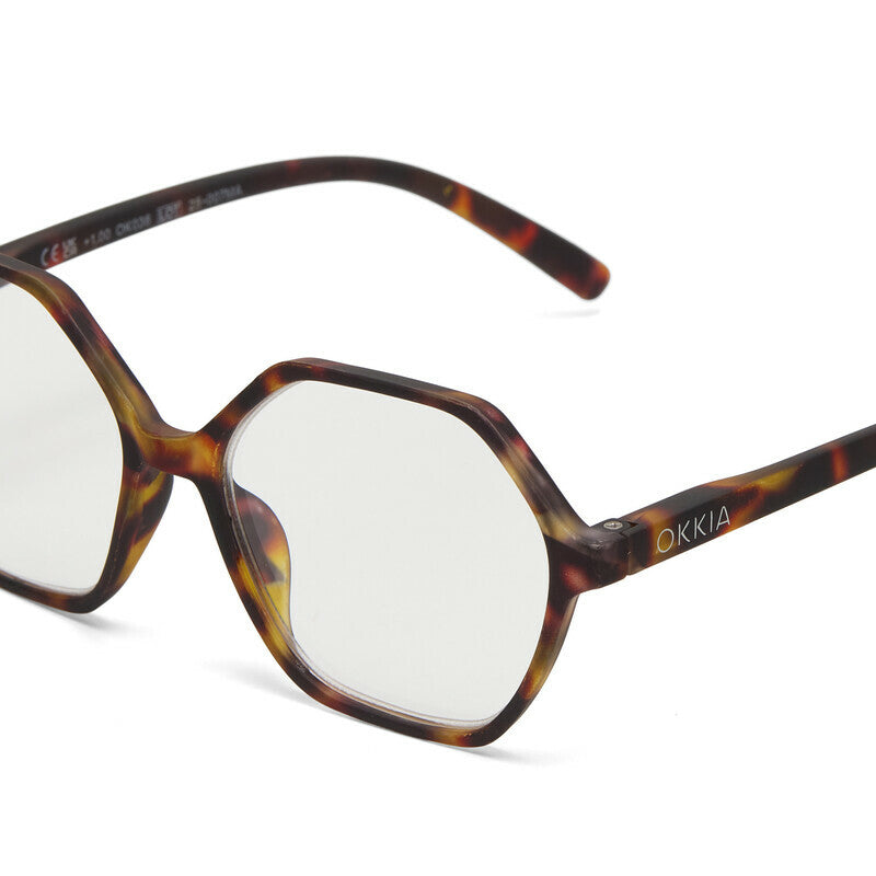 okkia okkia occhiale da lettura mod valencia premontato soft touch spring anti luce blu havana diottrie 3 00 ean 8056211374241