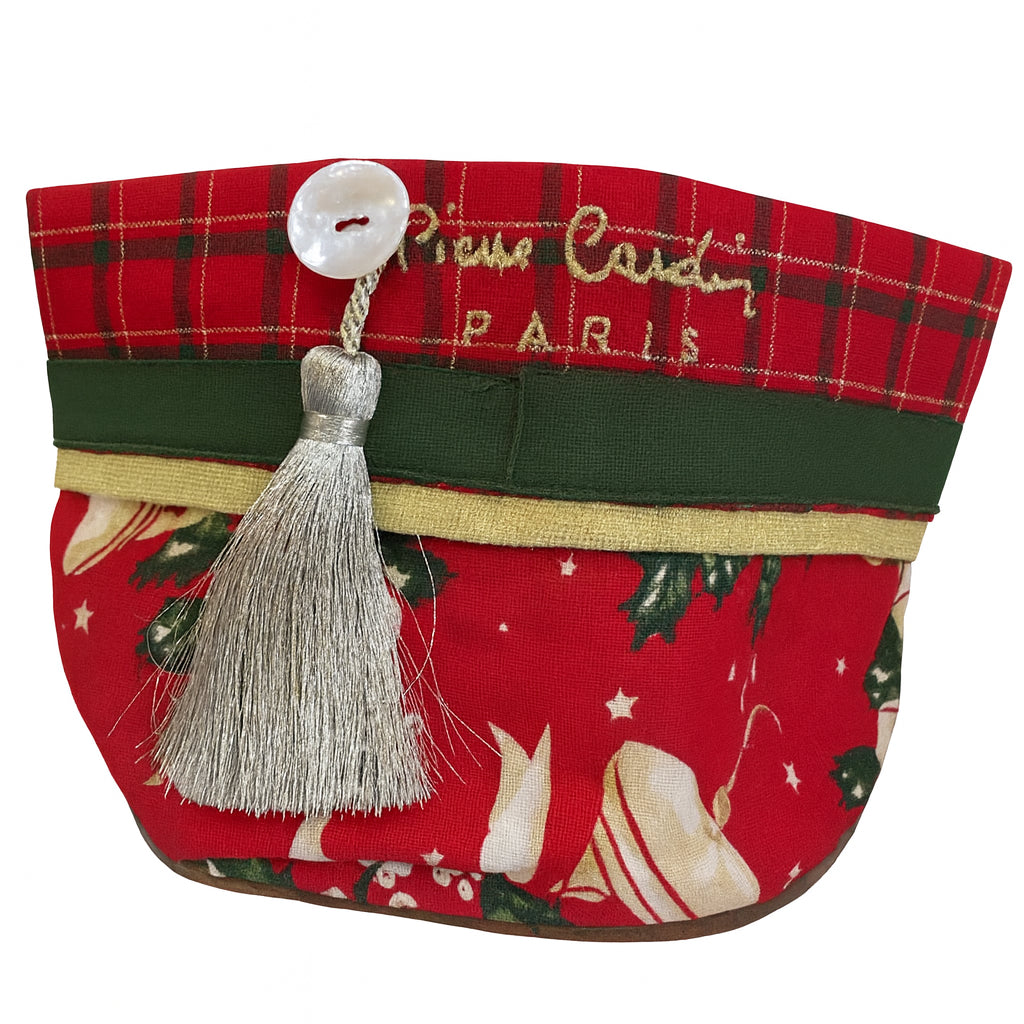 pierre cardin pierre cardin portapane portacialde natalizia con bordo e nappine cotone rosso ean 8050264185199