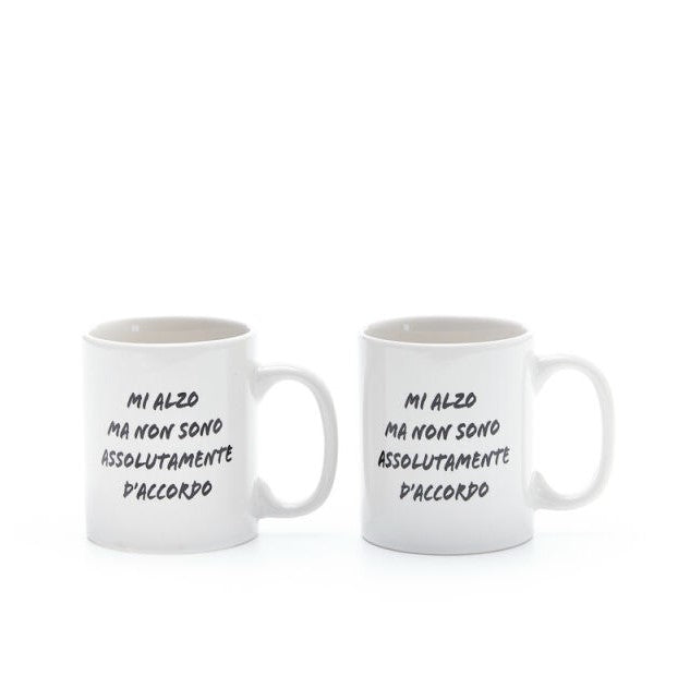 piu forty 40 piu forty 40 set 2 tazzine 12 cl ceramica stampa mi alzo ma bianco ean 8055773192614