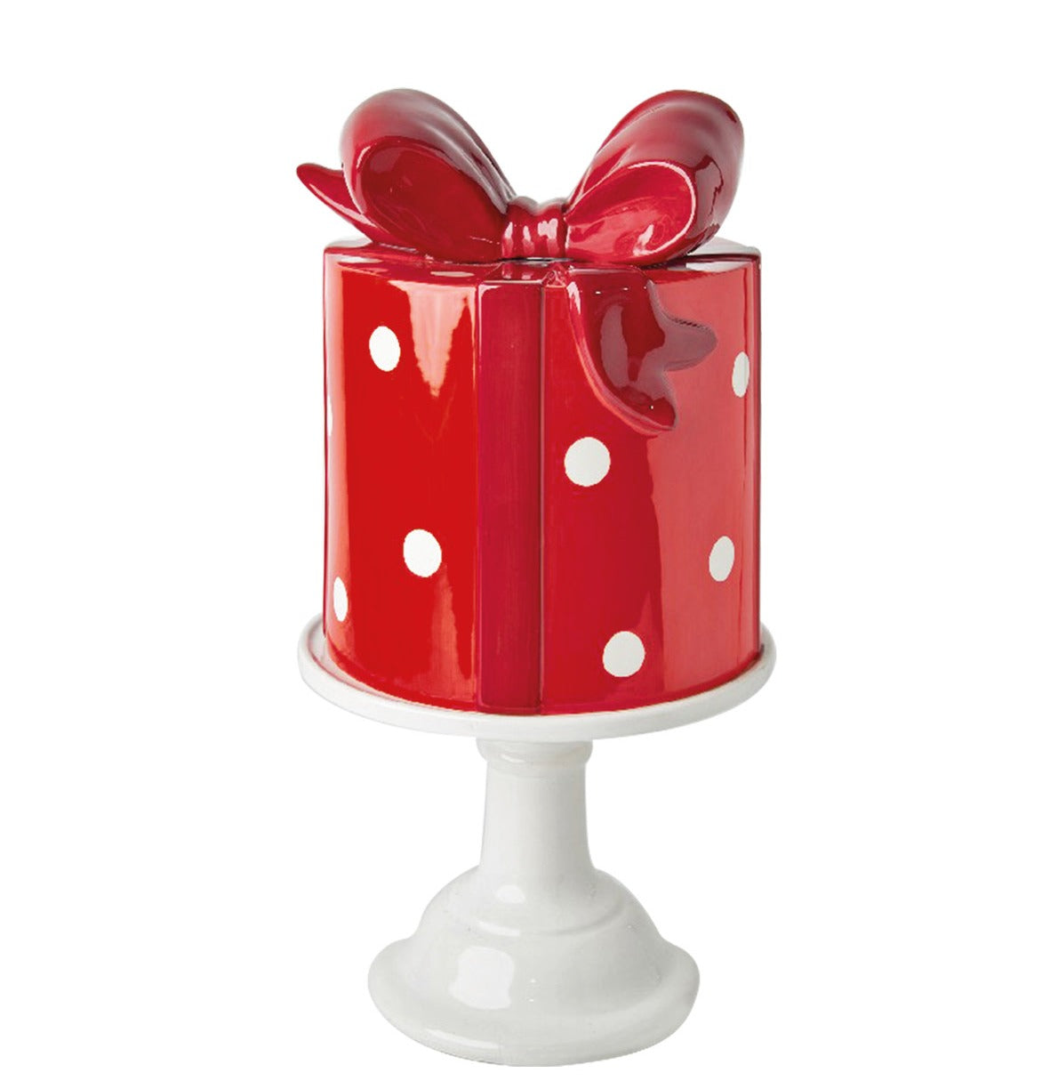 preziosa luxury home preziosa luxury home set alzata natale rotonda ceramica e pacco regalo d 23 cm h 433 cm rosso ean 8050264117312