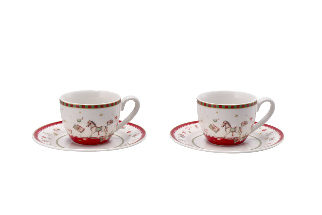 regalo italiano regalo italiano servizio 2 tazzine caffe di natale porcellana d 6 cm h 5 cm rosso bianco ean 8057586116894