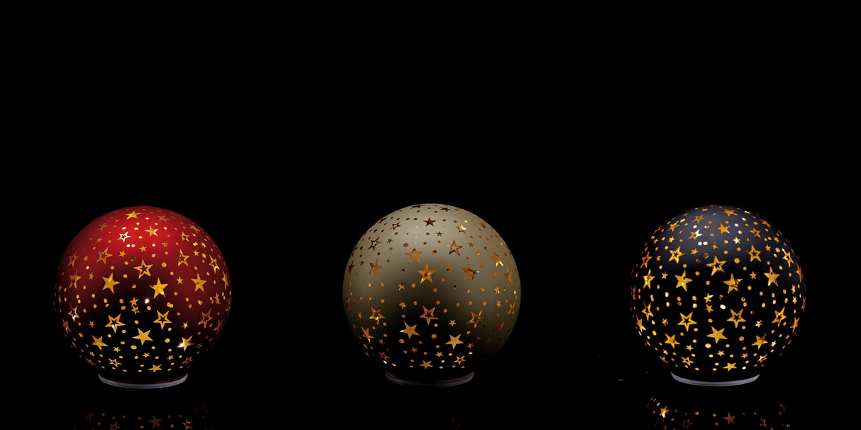 regalo italiano regalo italiano sfera di natale con base vetro ass d 18 cm rosso o oro o nero 1 pz ean 8057586135918