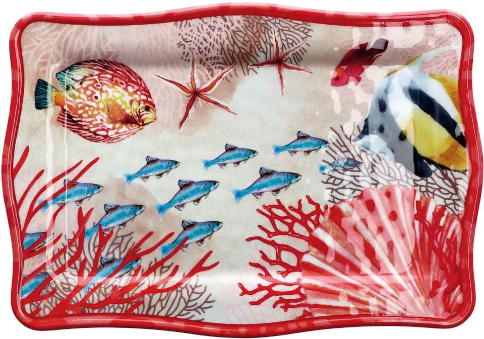 regalo italiano regalo italiano vassoio rettangolare melamina alyssa 30 x 12 cm h 2 cm rosso 1 pz