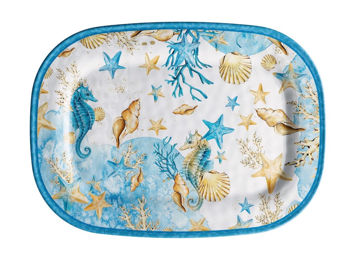 regalo italiano regalo italiano vassoio rettangolare melamina shell 43 x 332 x 2 cm blu 1 pz