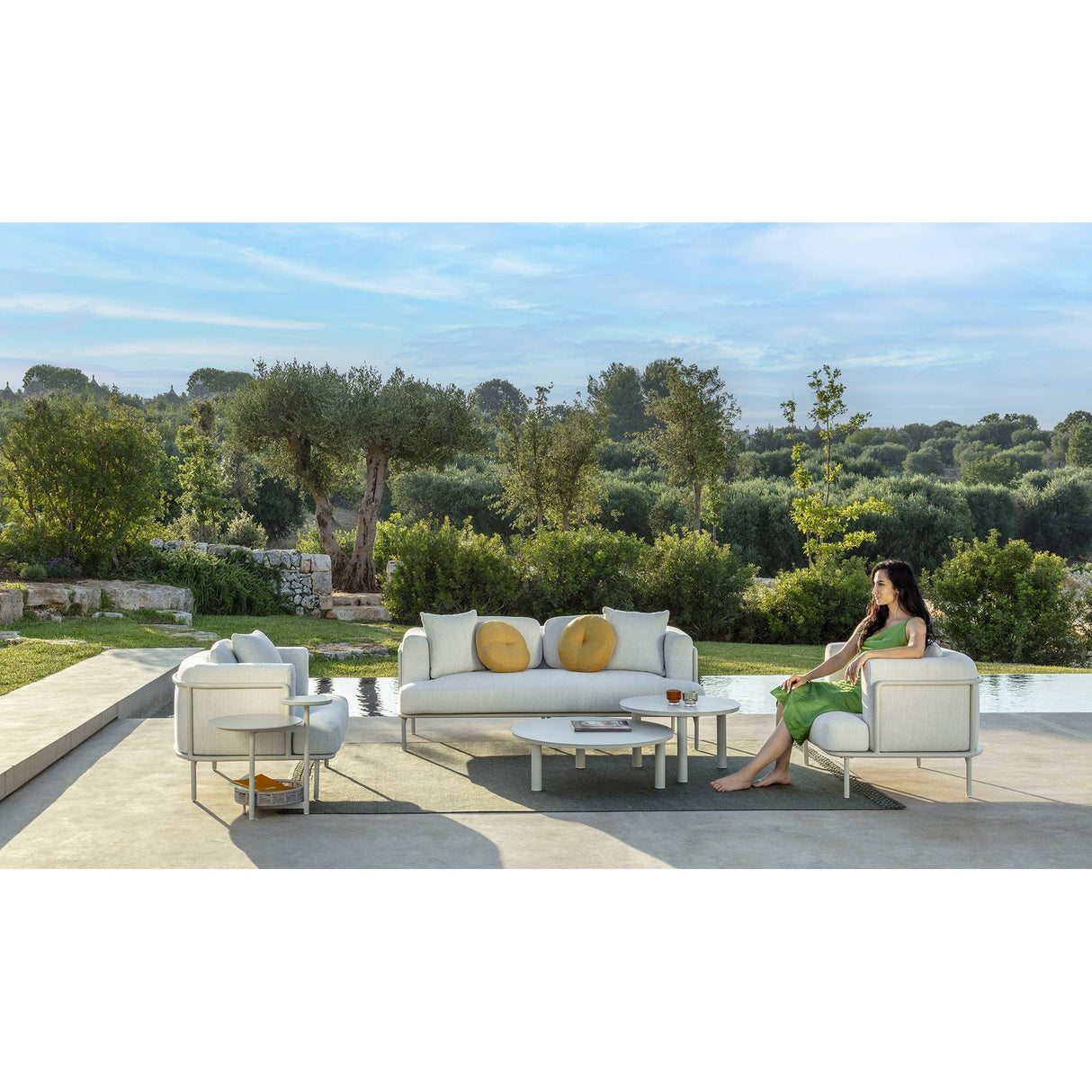 talenti talenti salotto lisa set sofa 2 poltrone armchair e tavolo caffe d85 bianco