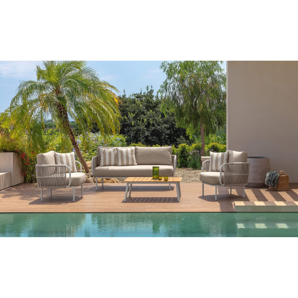 talenti talenti salotto plum set sofa 2 poltrone armchair e tavolo caffe bianco beige