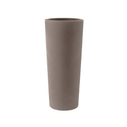 Vaso conico alto da esterno in resina UV, Ø44,5×H110 cm, 35 L, colore Cappuccino. TeraPlast Schio, −30°/+60°C, riciclabile. ean-8051560015715
