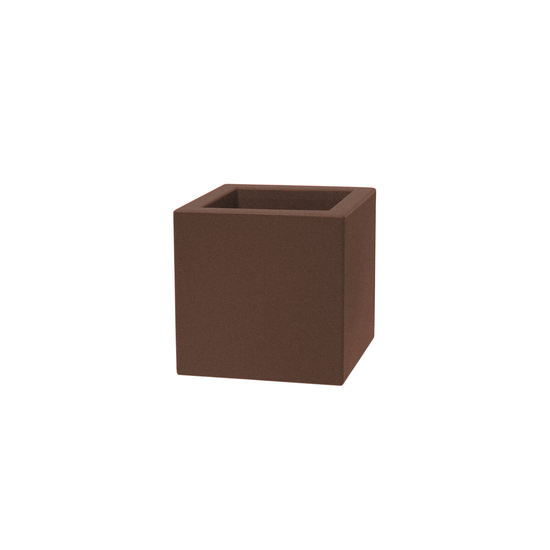 Arreda con il vaso cubo TeraPlast Schio Cubo 40 Bronzo, resina riciclabile 40×40×H40 cm, UV e gelo –30/+60 °C. Design geometrico.