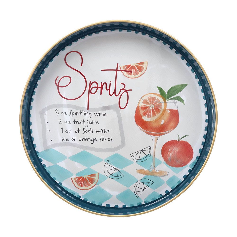 tognana tognana vassoio rotondo spritz serving summer time d 38 cm decorativo polipropilene multicolor ean 8056444550276