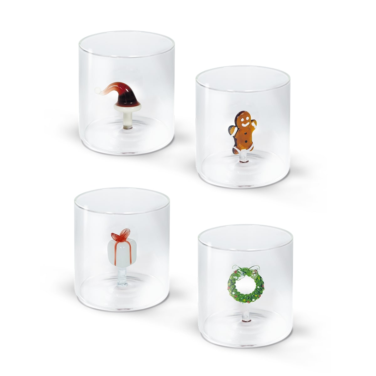 wd lifestyle wd lifestyle bicchiere in vetro borosilocato figure natale ass 250 ml 1 pz ean 8053300571291