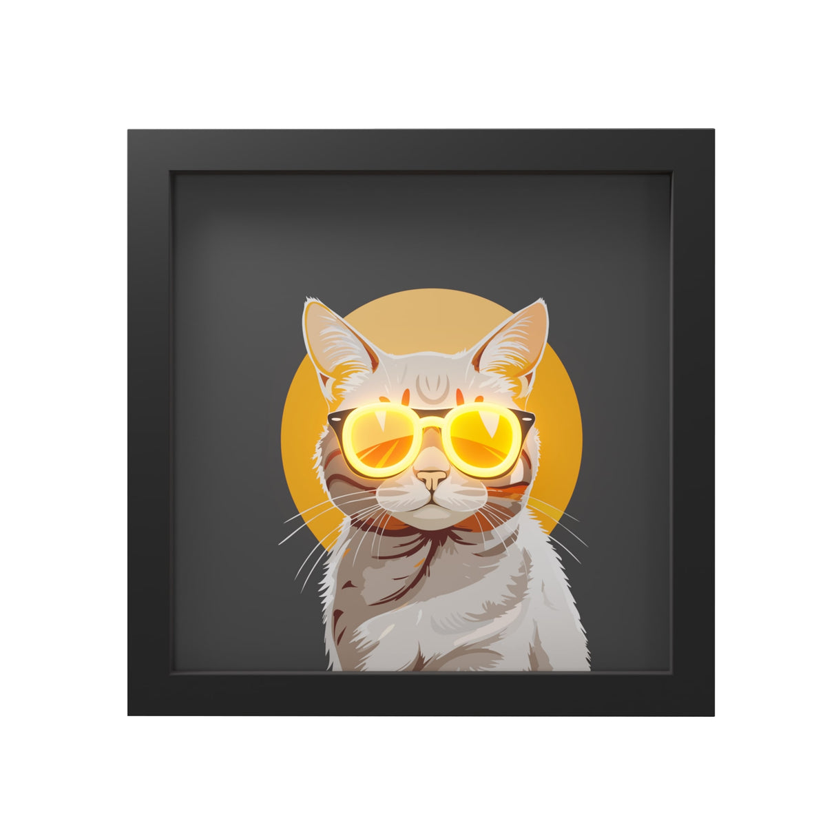 wd lifestyle wd lifestyle cornice con inserti luminosi 30 x 30 cm decoro gatto ean 8055035681771