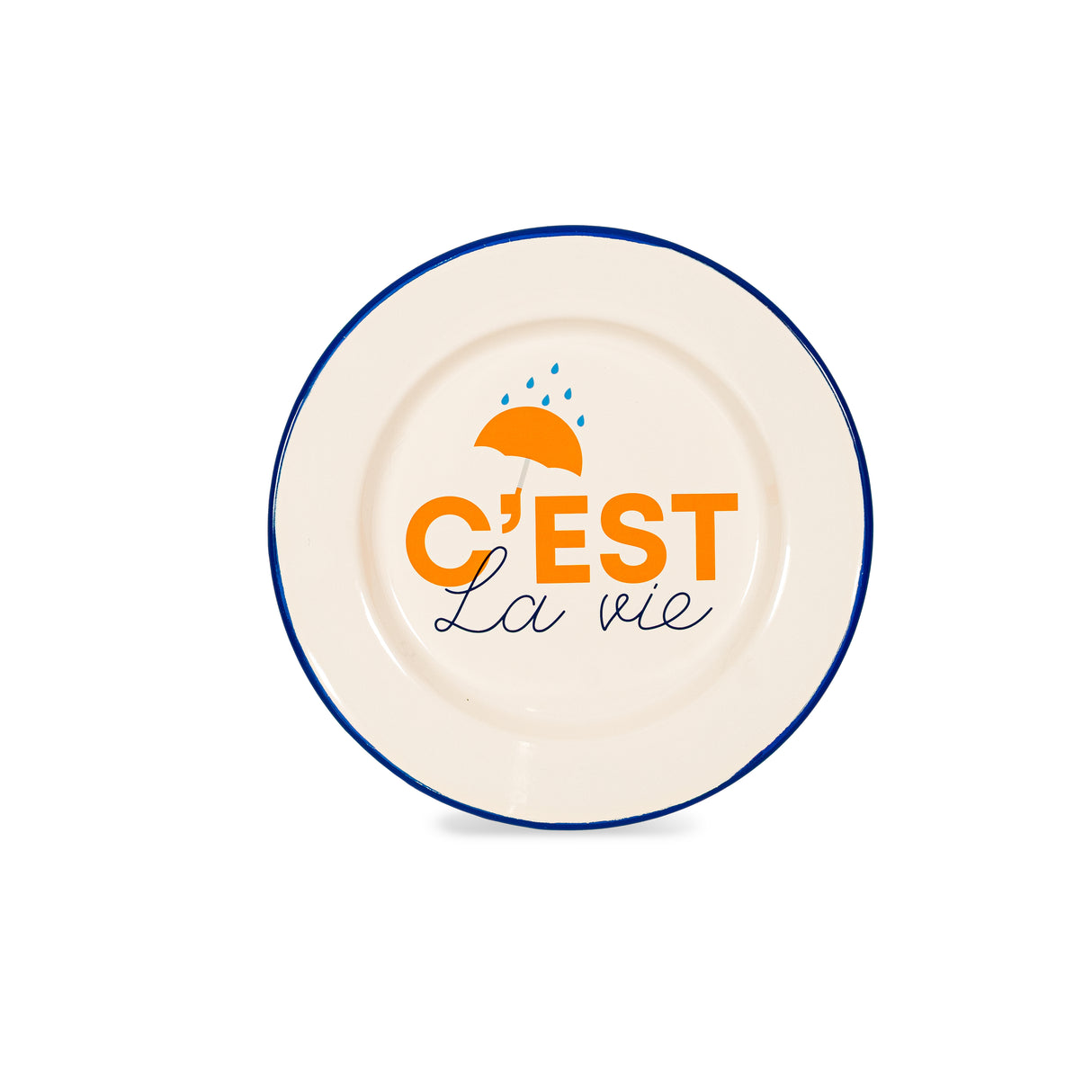 wd lifestyle wd lifestyle piatto in latta smaltata d 25 cm scritta cest la vie ean 8055035682938