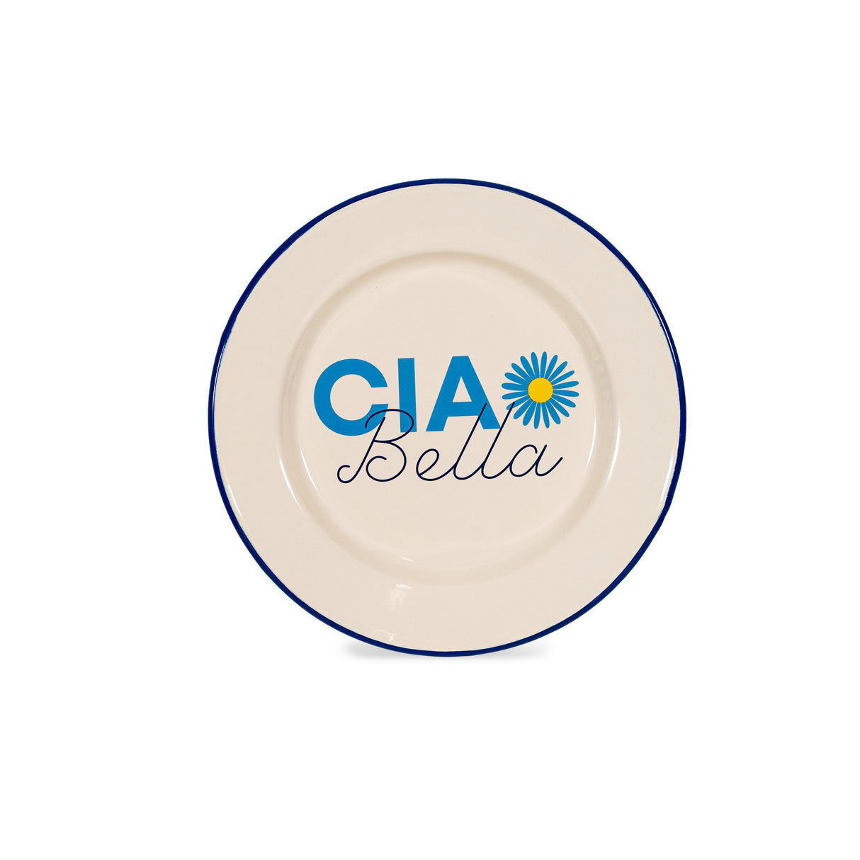 wd lifestyle wd lifestyle piatto in latta smaltata d 25 cm scritta ciao bella ean 8055035682945