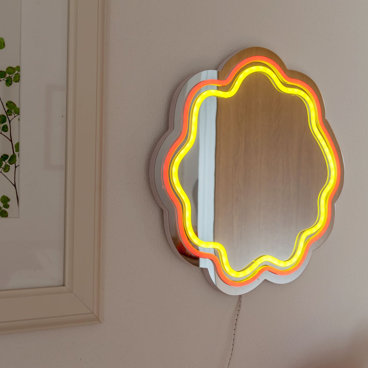 wd lifestyle wd lifestyle specchio decorativo con luci led 30 x 30 cm decoro onde ean 8053300577972