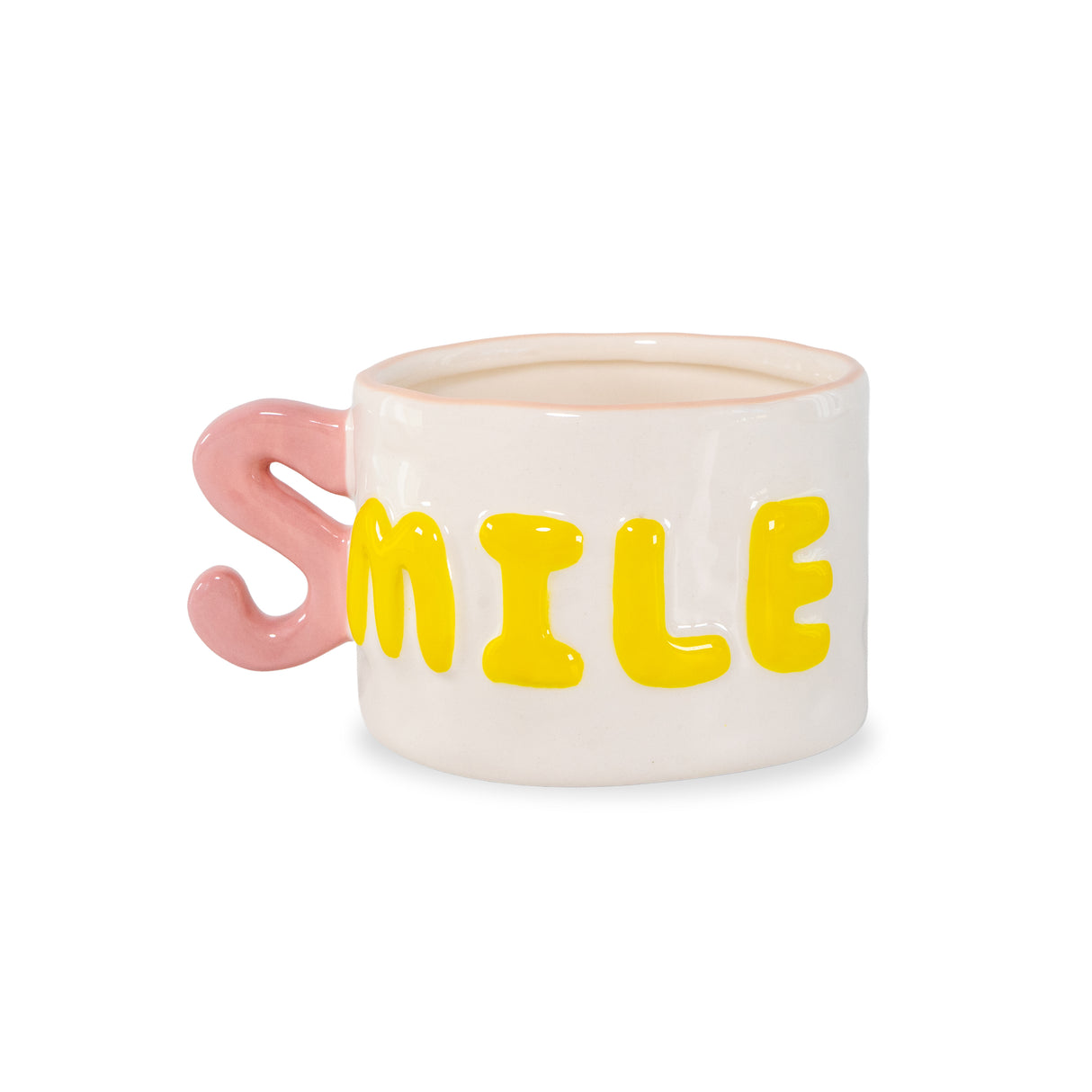wd lifestyle wd lifestyle tazza colazione in stoneware 440 ml decoro smile giallo rosa ean 8055035684925
