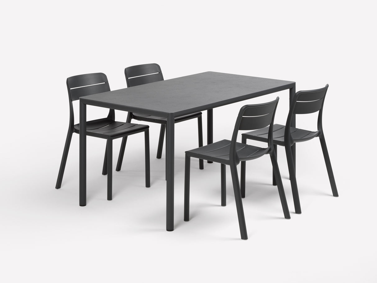 nardi nardi piave 140 x 80 tavolo rettangolare verniciato tortora lamin materia tortora ean 8010352554993