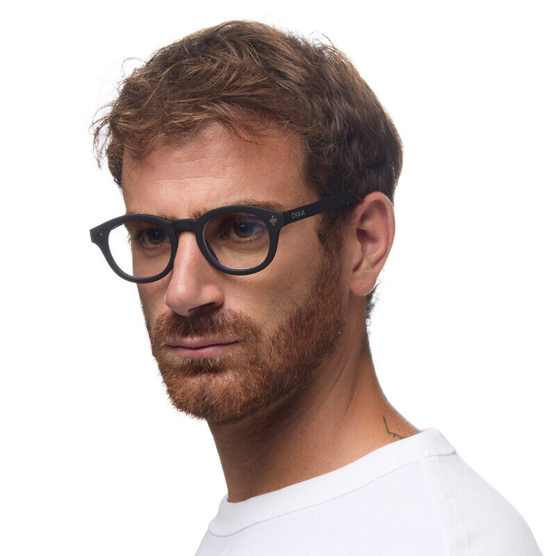 okkia okkia occhiale da lettura mod nashville premontato soft touch spring anti luce blu nero diottrie 2 00 ean 8056211374951