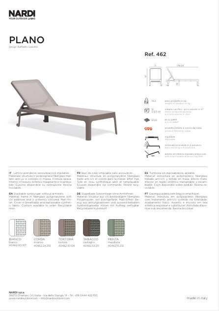 nardi nardi lettino plano corda tela incenso ean 8010352462724