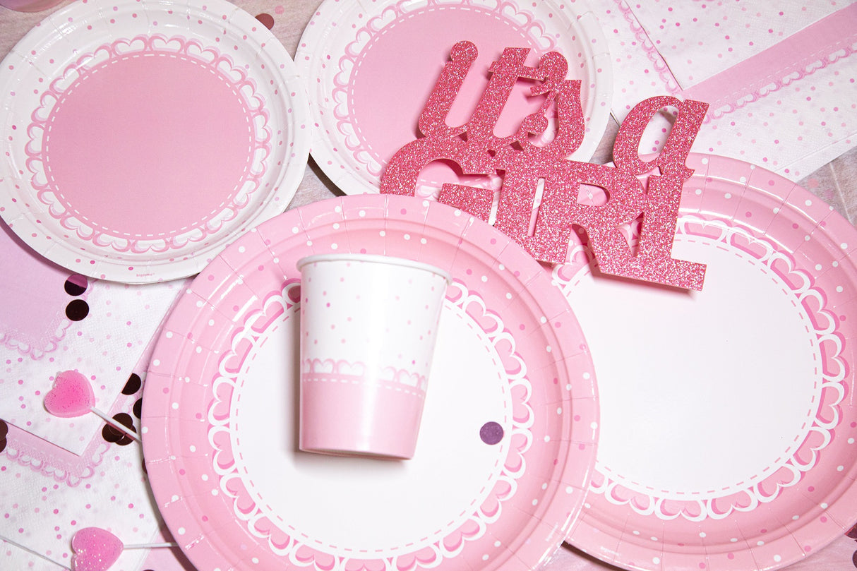 bigiemme bigiemme piatto carta d 18 cm 1 baby cuori rosa cf 8 pz ean 8054317181930