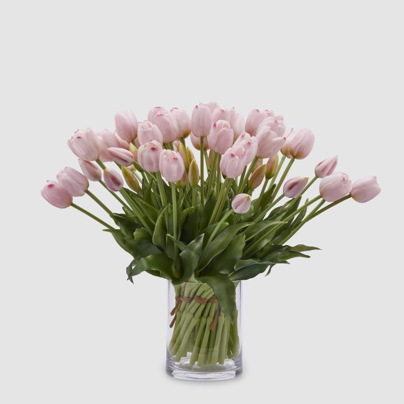 edg enzo de gasperi edg enzo de gasperi bouquet di 5 tulipani chiusi gomma olis h 40 cm rosa chiaro ean 8056372972324