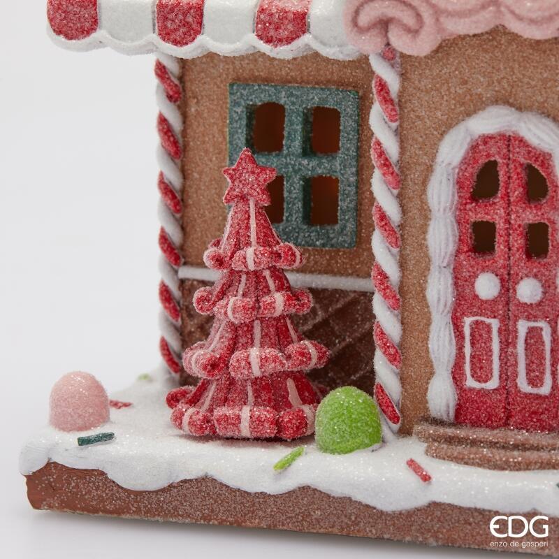 edg enzo de gasperi edg enzo de gasperi decoro casetta marzapane natale led h 285 cm l 21 cm l 14 cm multicolo ean 8059824567017