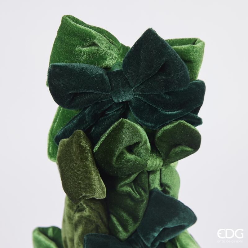edg enzo de gasperi edg enzo de gasperi decoro fiocchi di natale cono h 80 cm d 35 cm velluto verde ean 8059824567307