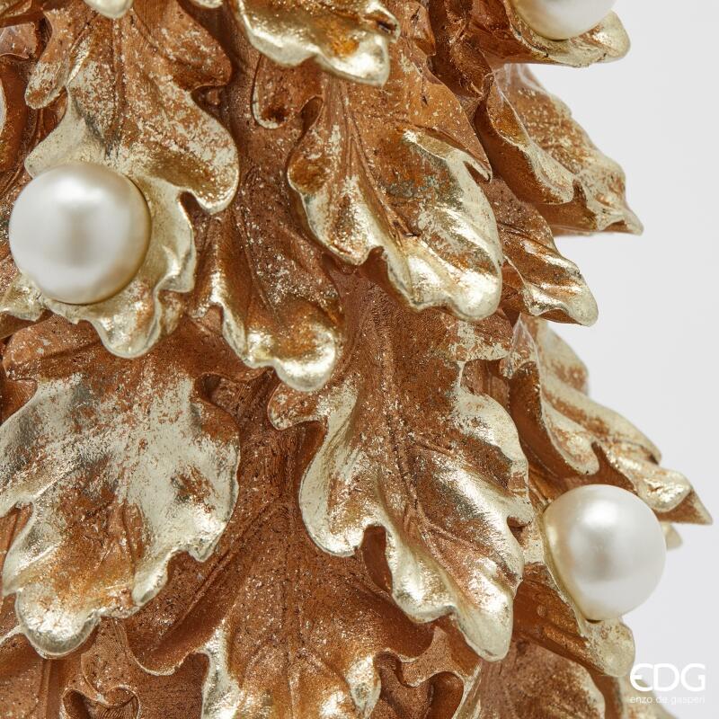 edg enzo de gasperi edg enzo de gasperi decoro pino di natale con perle h 64 cm d 21 cm gold ean 8059824562890