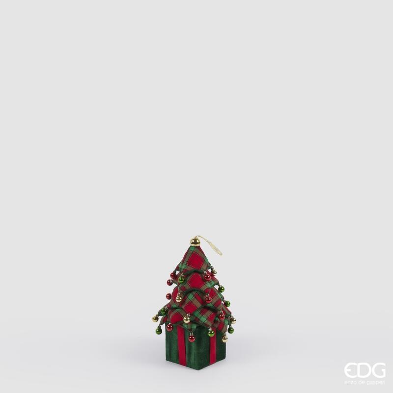 edg enzo de gasperi edg enzo de gasperi decoro pino di natale su pacco da appendere h 70 cm telescopico green red ean 8059824521132