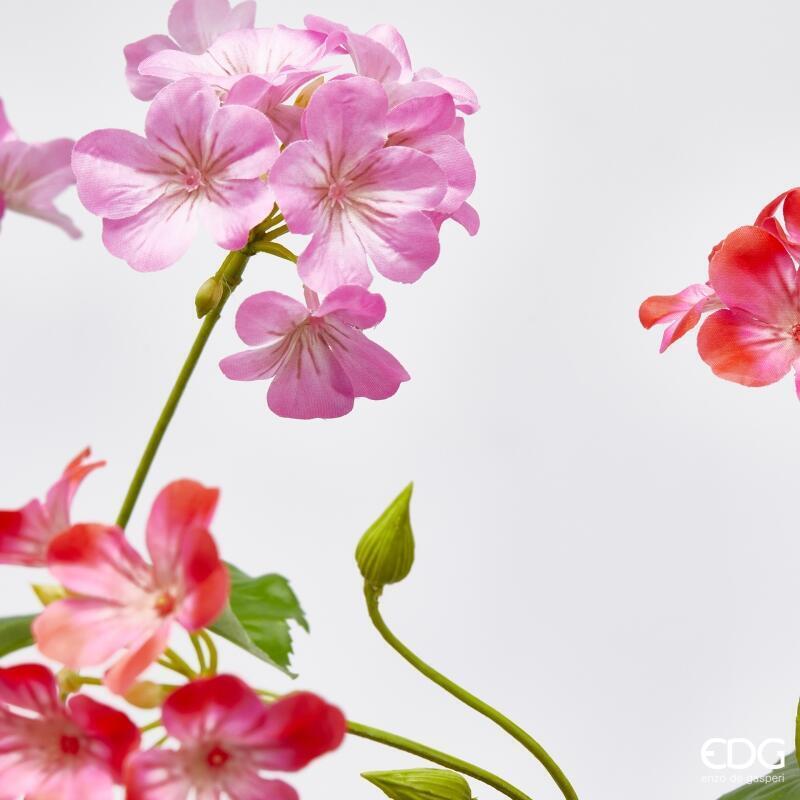 edg enzo de gasperi edg enzo de gasperi geranio ramo con foglie ass h 75 cm pianta artificiale rosa scuso o chiaro 1 pz ean 8059824490223