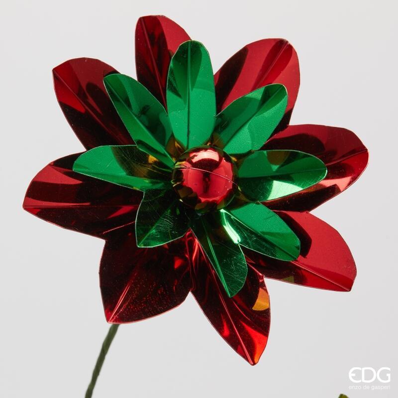 edg enzo de gasperi edg enzo de gasperi gerbera metal ramo x5 di natale h 56 cm green red ean 8059824544346