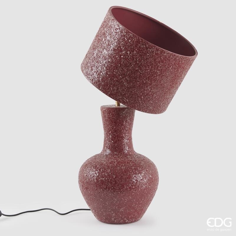 edg enzo de gasperi edg enzo de gasperi lampada da tavolo crackle e27 h 66 cm d 31 cm ip20 metallo dark pink ean 8059824542694