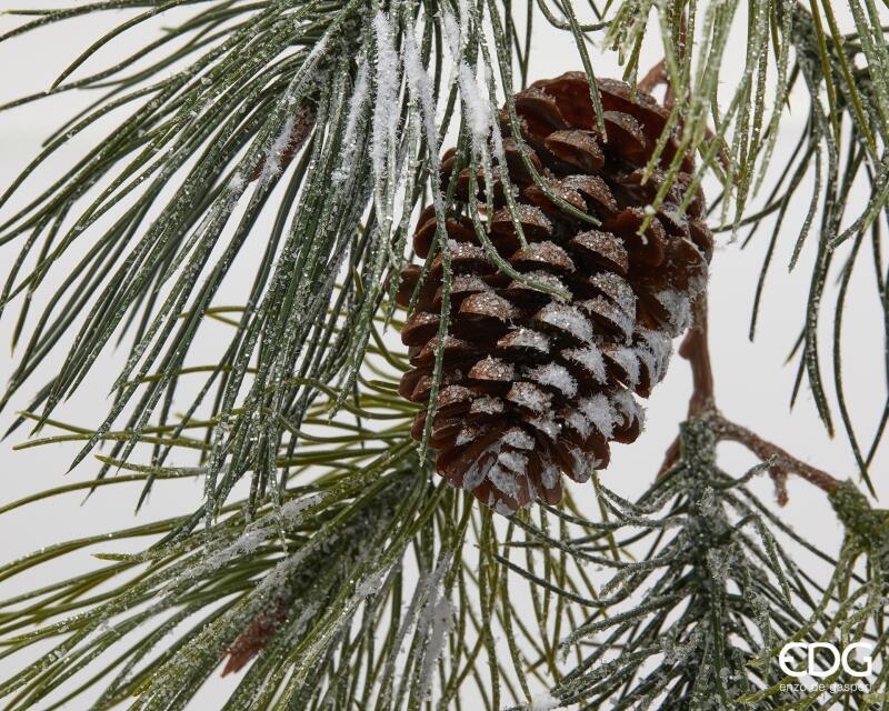 edg enzo de gasperi edg enzo de gasperi pino con pigne festone di natale innevato h 183 cm white green ean 8059824516480