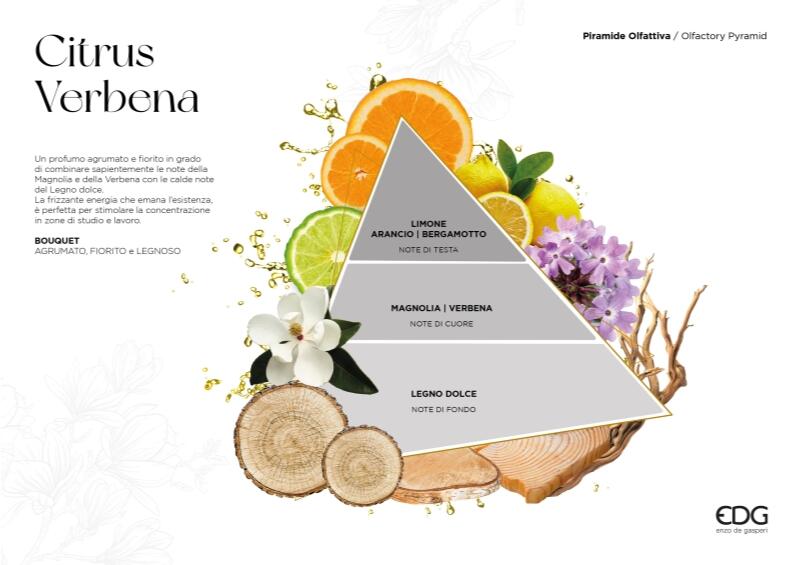 edg enzo de gasperi edg enzo de gasperi profumatore bottiglia heritage 150 ml h 135 cm citrus verbena ean 8059824525512