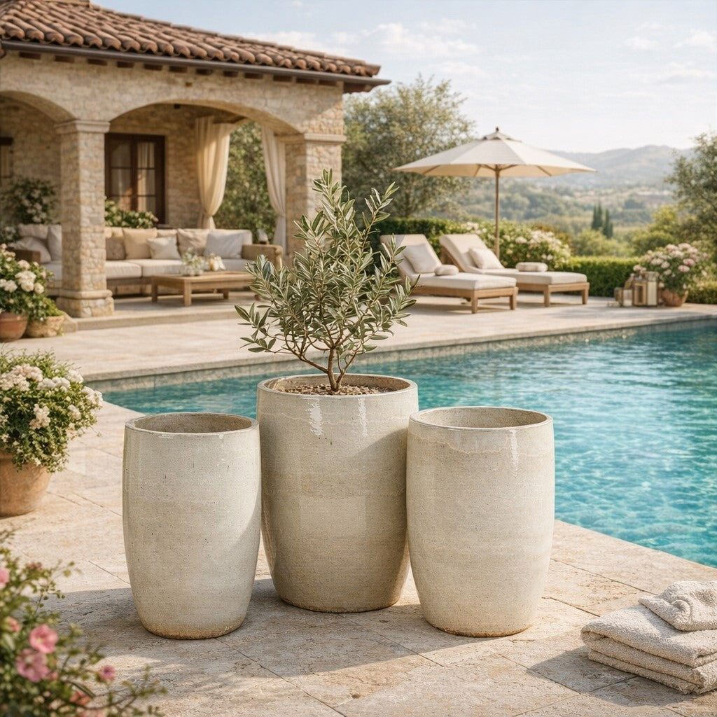 edg enzo de gasperi edg enzo de gasperi set 3 pz vaso glaze rotondo h 100 cm h 80 cm h 63 cm avorio ean 8059824046703