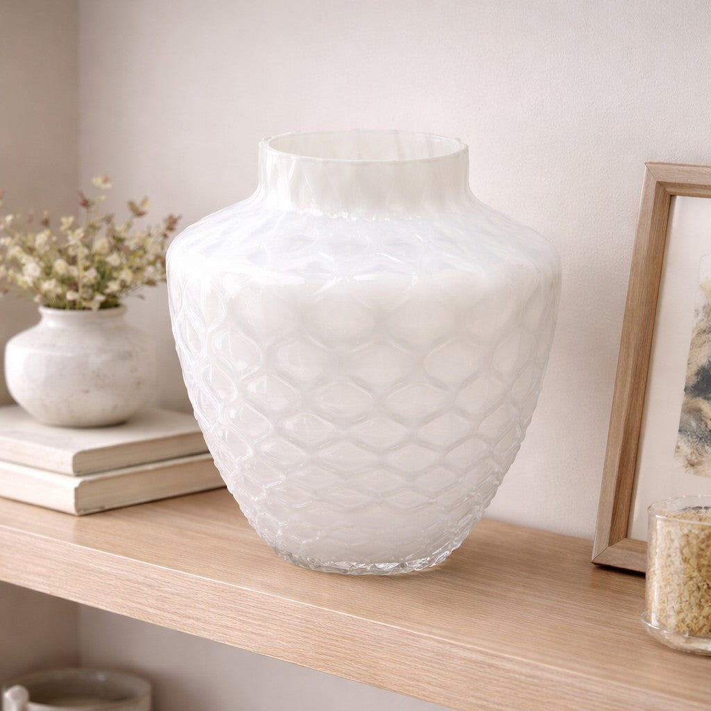 edg enzo de gasperi edg enzo de gasperi vaso honeycomb nido dape h 30 cm d 245 cm vetro waterproof bianco ean 8059824609625