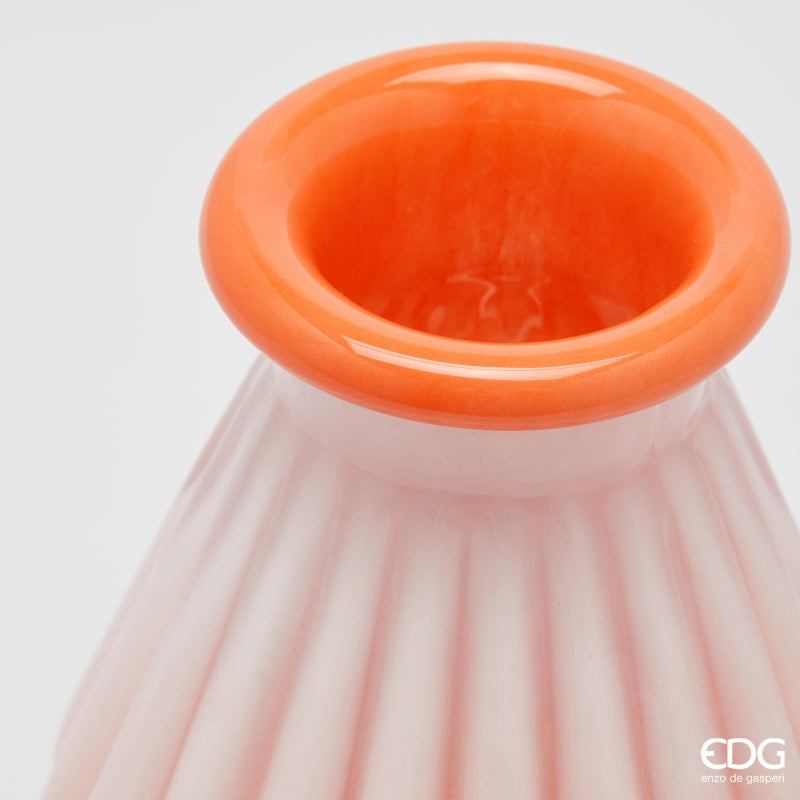 edg enzo de gasperi edg enzo de gasperi vaso righe con bordo h 20 cm d 16 cm waterproof vetro coral ean 8059824619099