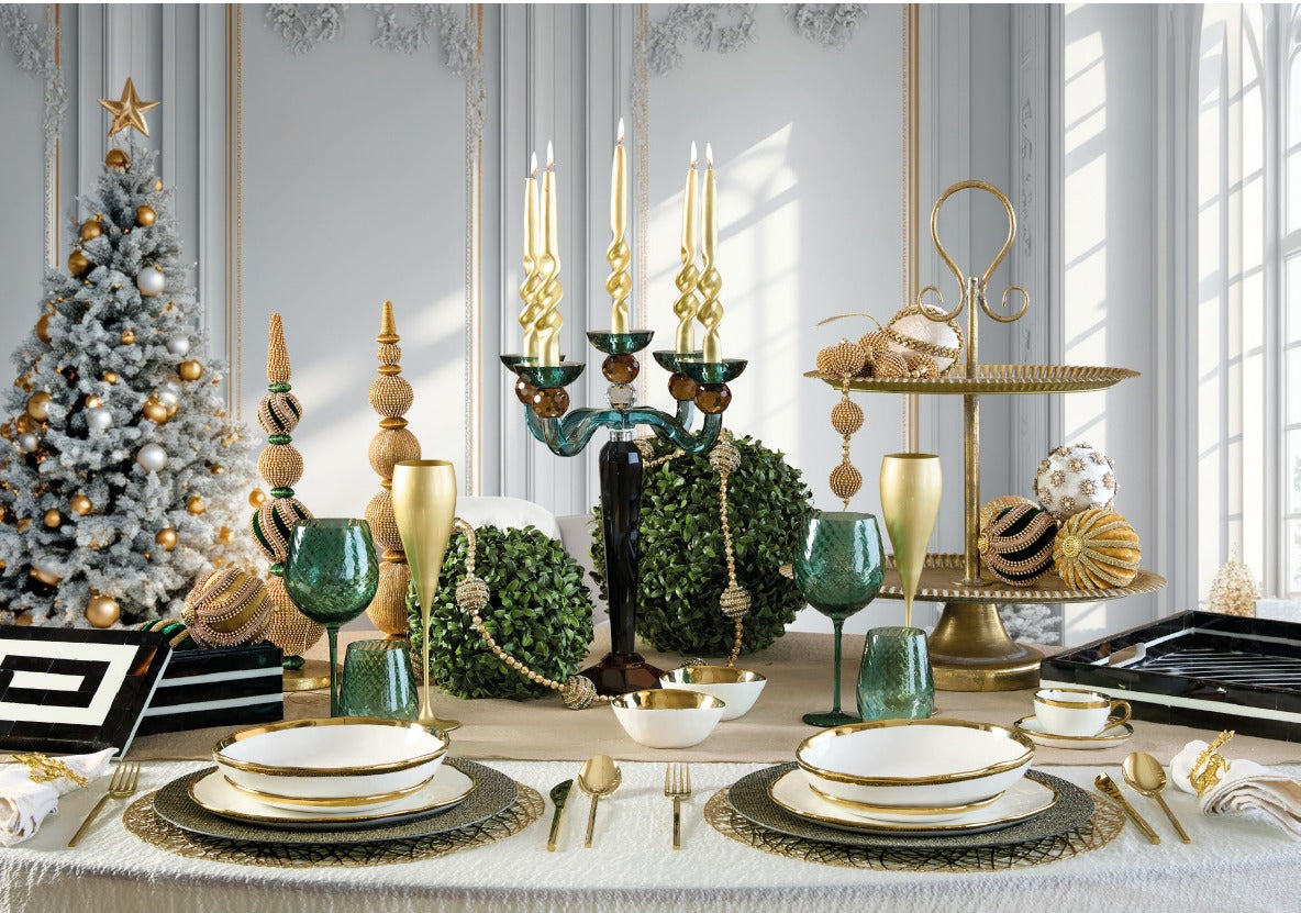 fade fade pepita piatto piano d 255 cm porcellana bianco oro ean 8016175588450